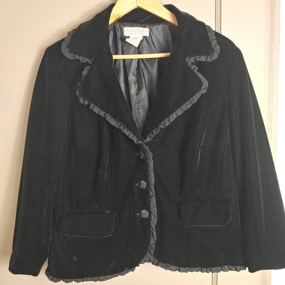 Whimsigoth Velvet Blazer Dark Academia Jacket Vintage hi Studio Johnathan Martin - Picture 8 of 10